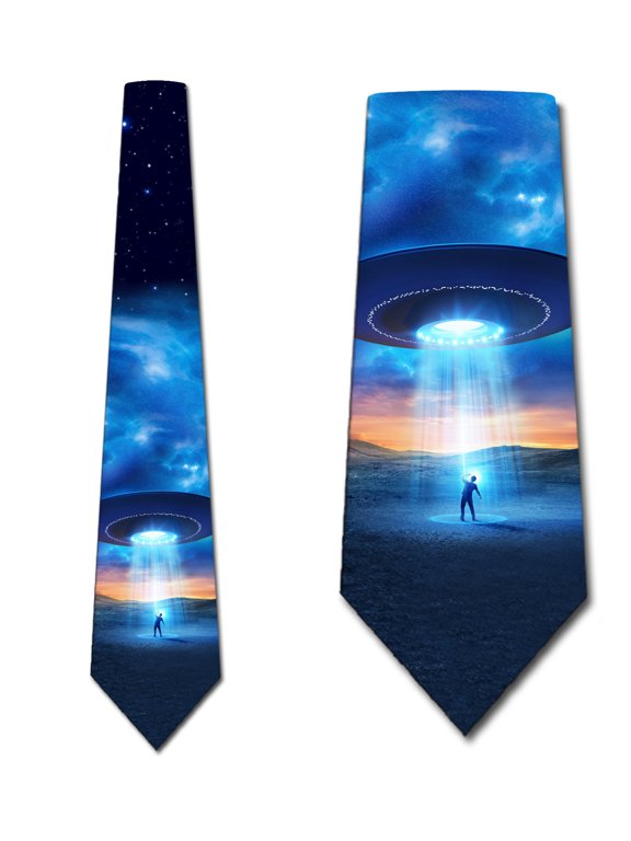 Space Ties Mens Outer Space Alien Abduction Necktie by Three Rooker