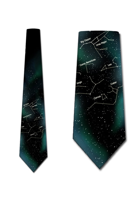 Space Ties Mens Summer Star Tie Astrology Constellation Necktie by Three Rooker