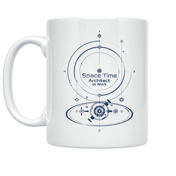 Space Time Architect at Work - Sci-Fi Creative - 11 oz Ceramic Coffee Mug