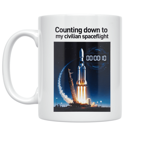Space Travel Countdown - Space Tourism Enthusiast - 11 oz Ceramic Coffee Mug
