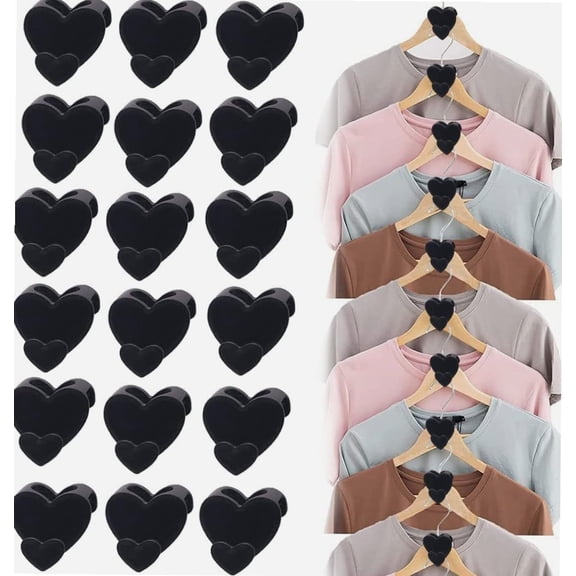 Space Triangles for Hanging Clothes, 18 Pack Reusable Heart Shaped Hangers Connecting Hooks, Suitable for Closet Storage and Organization