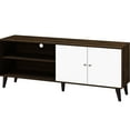 thumbnail image 1 of Space Tv Stand With Storage, 70-79" Fit, Walnut And White Design Modern Entertainment Centre For Tv, 2 Shelves & 1 Cabinet, + Look, 1 of 2