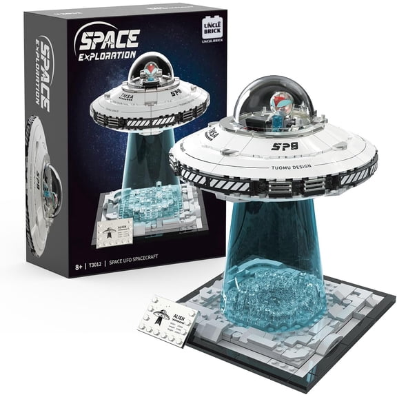Ylutex Space UFO Spaceship Building Block Sets, Galaxy Interstellar Spaceship Sets,Collection Creative Star Spaceship Building Kit for Animation Fans,for adults