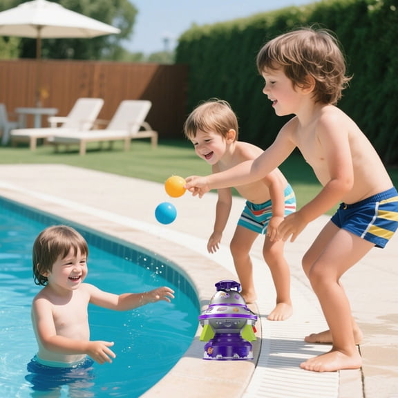 Space UFO Sprinkler Outdoor Water Rocket Toy Summer Garden Play Splash Fun for Backyard Lawn 8.1x6.9 Inch