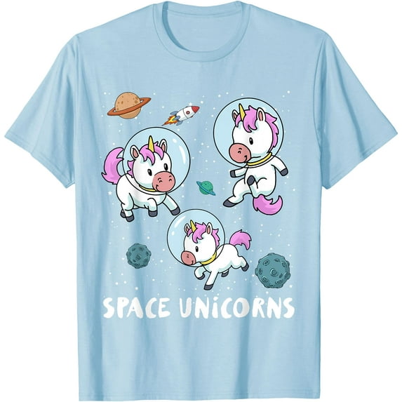 Space Unicorns Funny Astronaut Planet Travel Unisex T-Shirt for Men Women Kids Toddler