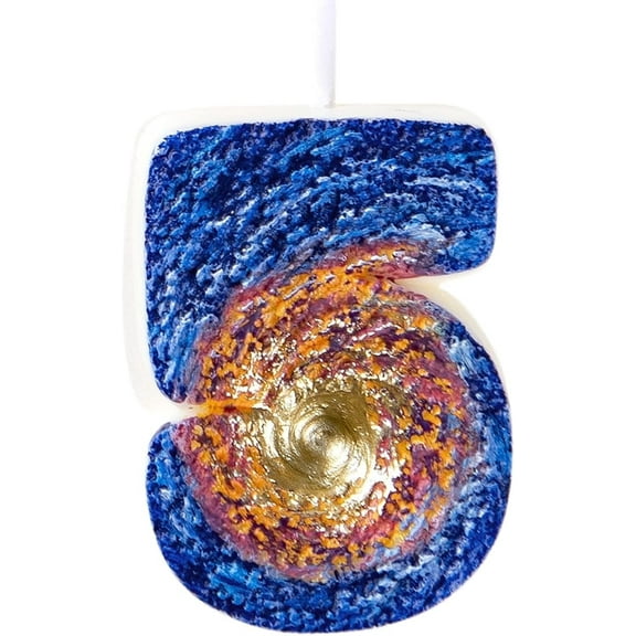 Space Universe Black Hole Number Cake Topper Candle for Birthday Party Supplies Favor (5)