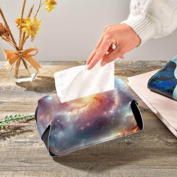 Space Universe Napkin Dispenser Leather Paper Napkins Holders Elegant Modern Fancy for Kitchen Dining Room Table Decor