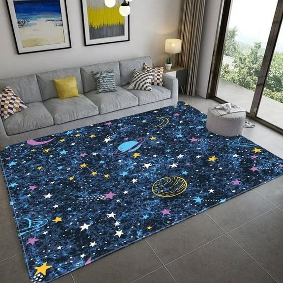 Space Universe Planet Floor Mat Living Room Large Area Rug Kids Bedroom Carpet for Childre