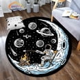 thumbnail image 1 of Space Universe Vector Ufo and Many Planets In Galaxy Round Bedroom Carpets solar system Children's Rug living room ration, 1 of 5