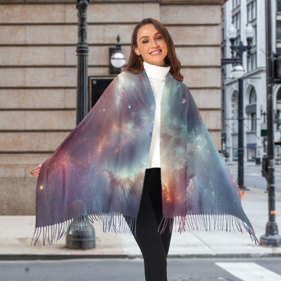 Space Universe Winter Scarf for Women Fashion Warm Long Soft Blanket Scarves Gifts