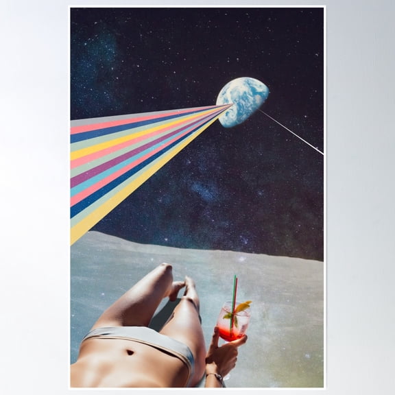 Space Vacation Spectrum Rainbow Poster Wall Art, Modern Wall Decor, 24x36 UNFRAMED