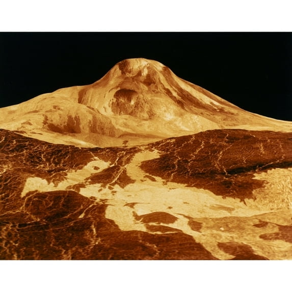 Space Venus 1991. Na View Of Maat Mons On Venus. Computer Simulated Image Produced By The Jet Propulsion Laboratory