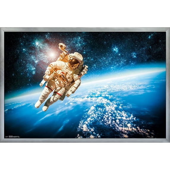 Space Walk Wall Poster, 22.375" x 34", Framed