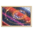 thumbnail image 1 of Space Wall Art with Frame, Apocalyptic Cosmos Design Circular Striped Vibrant Galaxy Mystic Sky Solar System, Printed Fabric Poster for Bathroom Living Room Dorms, 35" x 23", Multicolor, by Ambesonne, 1 of 2