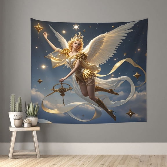 Space Wall Art Room Decor Tapestries, Guardian Angel Tapestry Wall Hanging For Bedroom Living Room Dorm