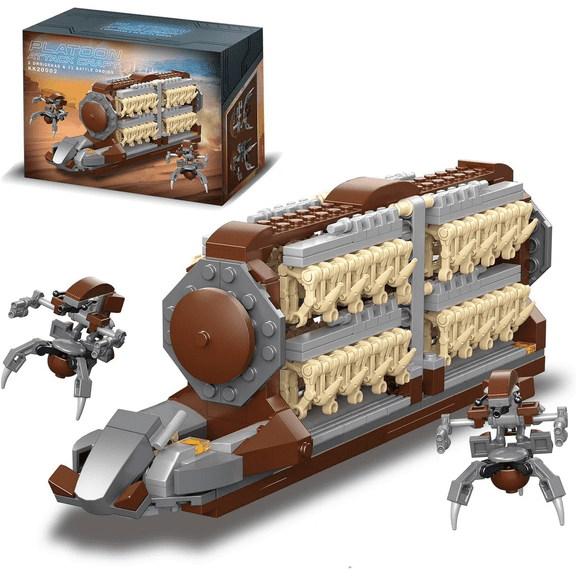 Space War Transport Vehicle Building Set with Alien Soldier Model, for Adults and Boys