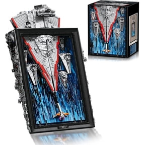 Space Wars Destroyer Building Block Sets for Adults, 5345 Piece Large 3D Wall Art Display Warship Model Kit, Cool Home Decor