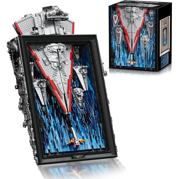 Space Wars Destroyer Building Block Sets for Adults Men, 5345 Piece Large 3D Wall Art Display Warship Model Kit, Cool Home Decor