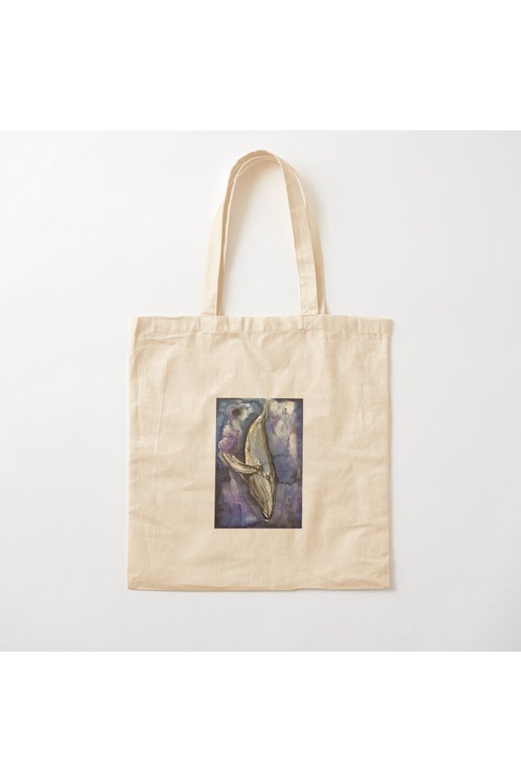 Space Whale Canvas Tote Bags, Reusable Shopping Bag