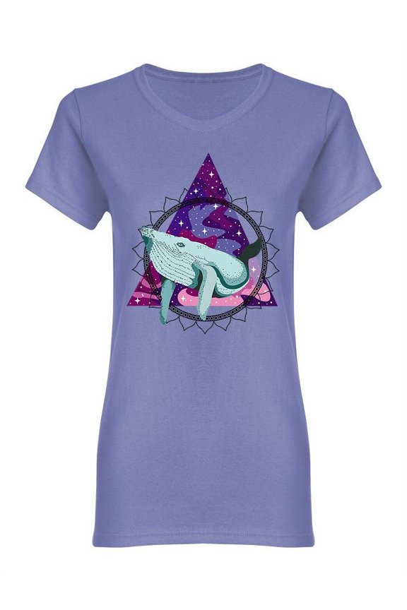 Space Whale Design Shaped T-Shirt Women -Image by Shutterstock, Female Large