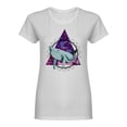 thumbnail image 1 of Space Whale Design Shaped T-Shirt Women -Image by Shutterstock, Female Large, 1 of 2