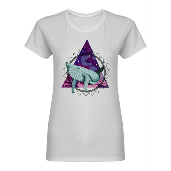 Space Whale Design Shaped T-Shirt Women -Image by Shutterstock, Female Large