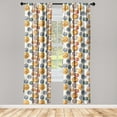 thumbnail image 1 of Space Window Curtains, Galaxy Milky Way Stars and Planets Saturn Jupiter Constellations on Plain Back, Lightweight Decor 2-Panel Set with Rod Pocket, Pair of - 28"x84", Orange Multicolor, by Ambesonne, 1 of 3