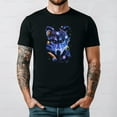 thumbnail image 1 of Space Wolf Graphic Print Sci-Fi Fantasy Themed Black Cotton Unisex T-Shirt up to 5XL, 1 of 3