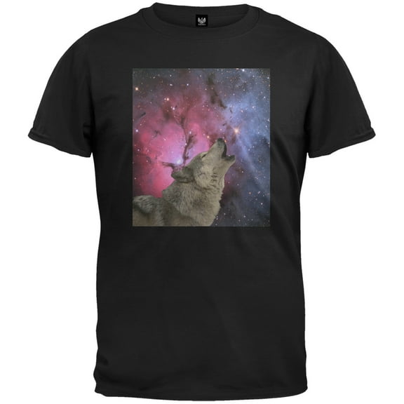 Space Wolf Men's Black T-Shirt - Medium