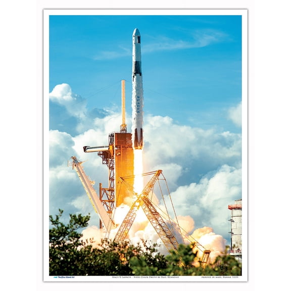Space X Launch - NASA Color Photo by Paul Hennessy - Master Art Print (Unframed) 9in x 12in