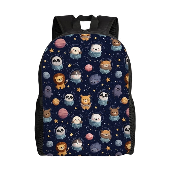 Space adventure theme Backpack with 15 Inch Laptop Compartment,Water-Resistant Daypack, Large Capacity Backpack with Adjustable Breathable Shoulder Straps for Daily Use Travel Gym