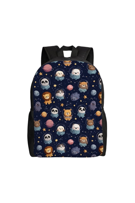 Space adventure theme Backpack with 15 Inch Laptop Compartment,Water-Resistant Daypack, Large Capacity Backpack with Adjustable Breathable Shoulder Straps for Daily Use Travel Gym