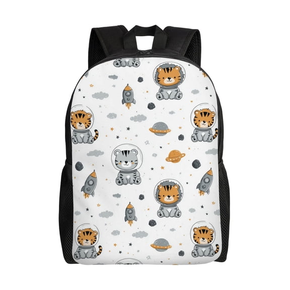 Space adventure theme Backpack with 15 Inch Laptop Compartment,Water-Resistant Daypack, Large Capacity Backpack with Adjustable Breathable Shoulder Straps for Daily Use Travel Gym