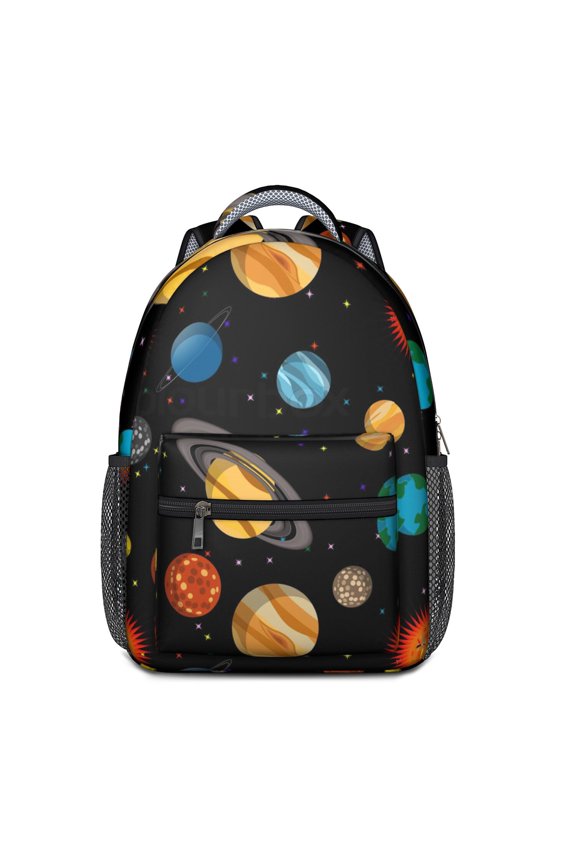 Space and Galaxy Aesthetic Backpack - Ergonomic Waterproof Bookbag with Padded Back Panel, Moon and Stars Design for Teenagers