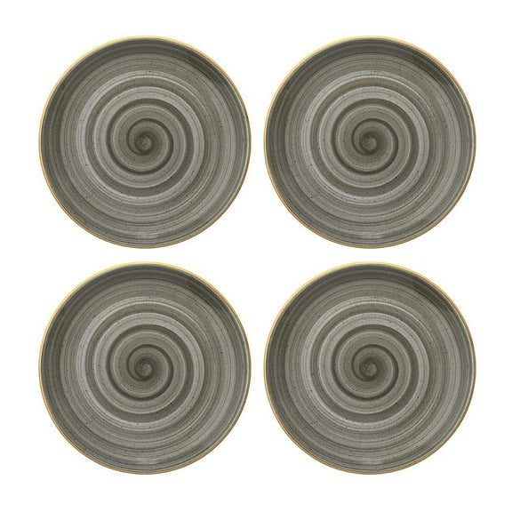 Space dia.10.5" Round Grey Porcelain Plate (Set of 4)