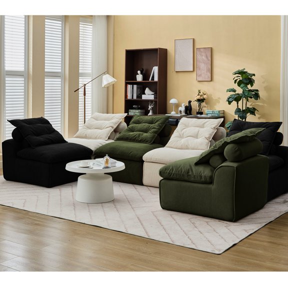 Space-efficient Sofa for Small Dorms / Made of Durable Corduroy Fabric