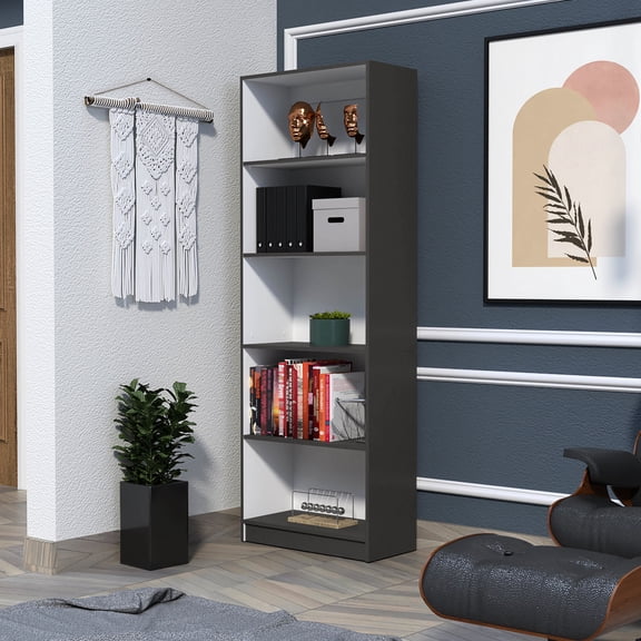 Space - efficient and Stylish Storage - Organize Your Books and Decor in a Contemporary Room