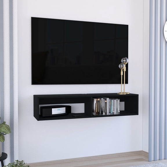 Space - efficient wall mount - Offers large top surface for various TV sizes and tidy cable arrangement