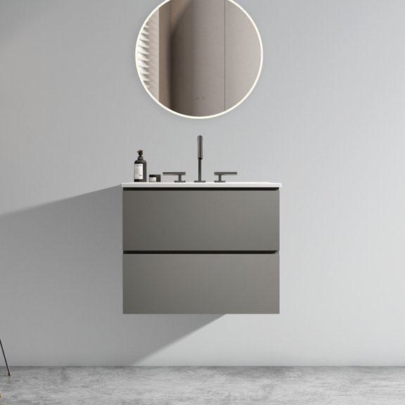 Space grey color - Integrated 45° sloping design - Bathroom decor - Modern and minimalist appeal