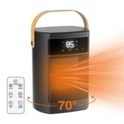 Behome Oscillating Space Heater with Remote, 1500W Portable Electric Heater with Thermostat & Timer, Indoor Small Heater