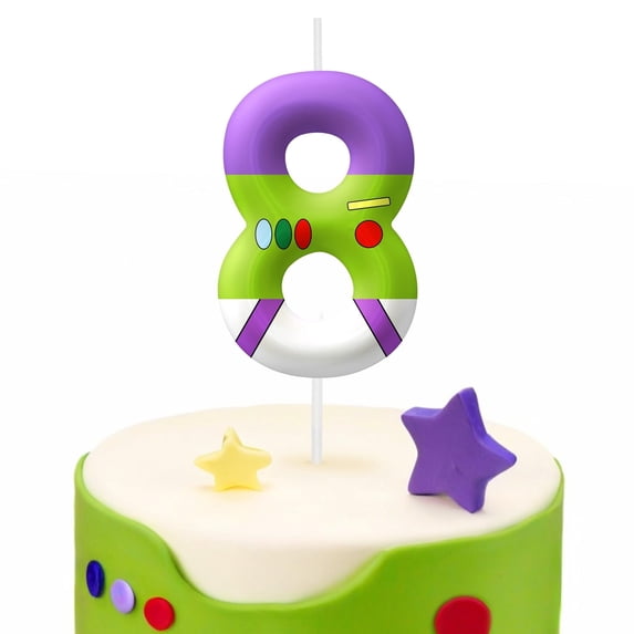 Space hero 8 birthday candle, 8 number candle, cake number candle, suitable for astronaut party decoration and toy theme birthday celebration