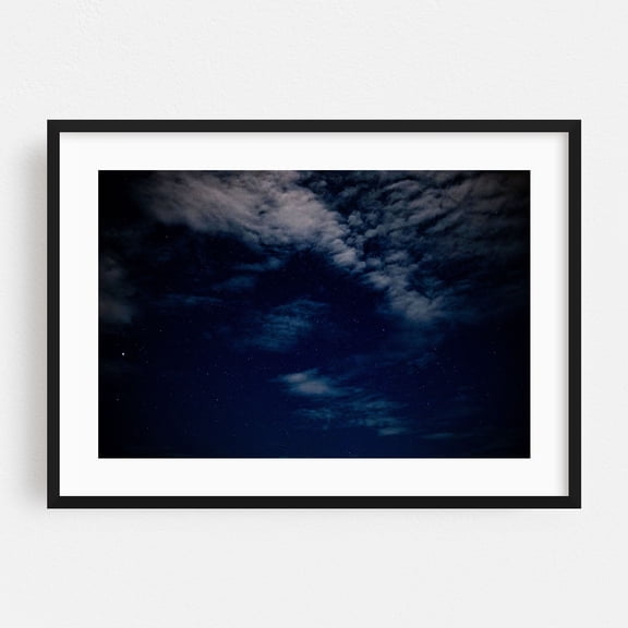 Space is the Place - Photography Night Sky Stars Space Astronomy Cosmic Moody Scenic Black Framed Wall Art Print 24 x 36 inches
