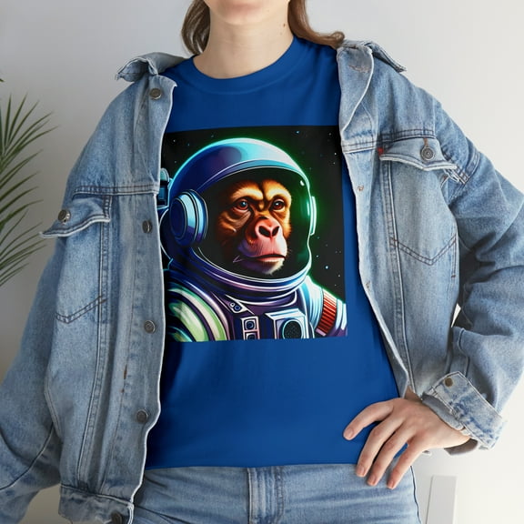 Space monkey graphic t shirt Unisex Heavy Cotton Tee