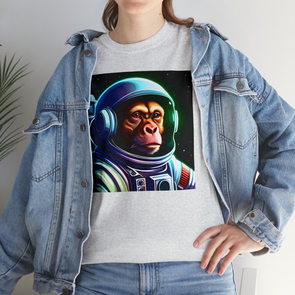 Space monkey graphic t shirt Unisex Heavy Cotton Tee