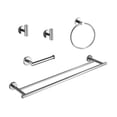thumbnail image 1 of Space-saving 5-Piece Bathroom Towel Rack Set, Wall-Mounted, Durable  Stainless Steel, Hidden Screw Design, Chrome, 1 of 7