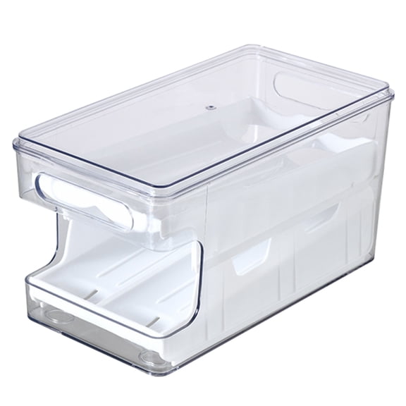 Space saving Double layer Storage Box Secure Eggs Storage Slide Eggs Container Automatic Scrolling Eggs Holder