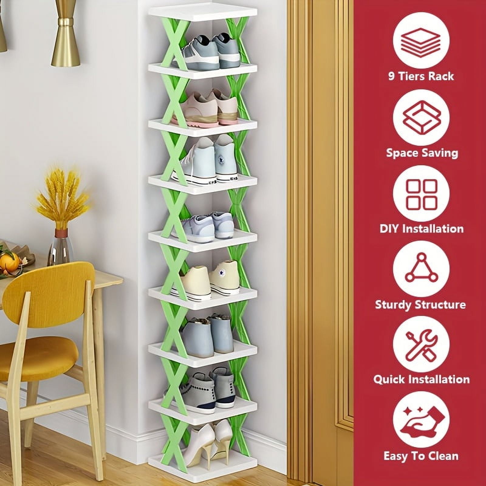 A Space-saving Shoe Drying Racks with 9 Tiers, Holds 9 Pairs Of Shoes ...