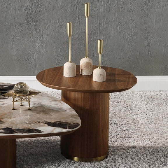 Space - saving and Stable - Oval Walnut End Table for Intimate Dining Settings Adds Warmth and Elegance