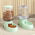 Spacesaving automatic pet feeder and drinker set for dogs and cats, no