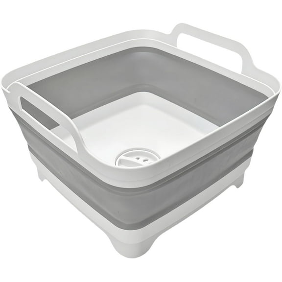Space-saving foldable sink camping, Portable Collapsible Dish Basin, Camping Sink for Washing Dishes,Fruit, Beverage Tubs, Camping Laundry  Kitchen Use,9LGray